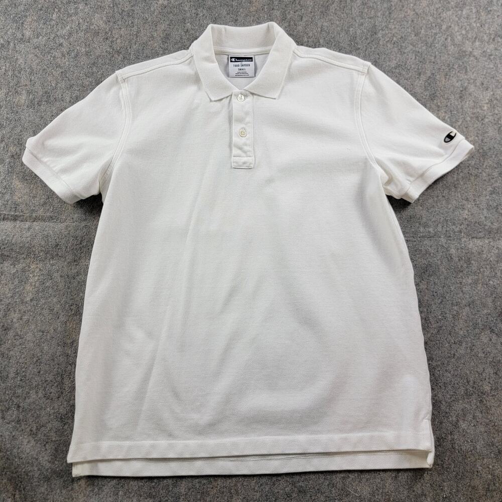 Champion x Todd Snyder Pique Polo Shirt size S White Short Sleeve NWT *Read*